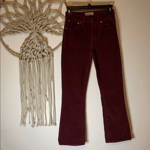 Madewell Dark Red Velvet Pants